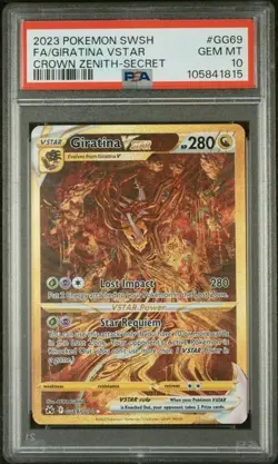 2023 POKEMON SWORD & SHIELD CROWN ZENITH SECRET FULL ART/GIRATINA VSTAR PSA 10 - Image 1