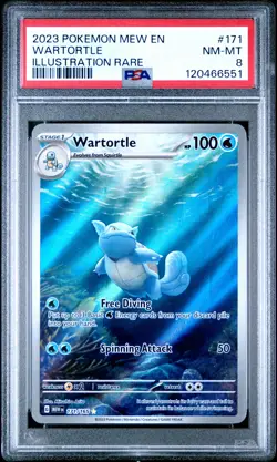 2023 POKEMON MEW EN-151 ILLUSTRATION RARE #171 WARTORTLE PSA 8 - Image 1