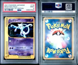 2001 Japanese Pokemon Expedition 1st Edition Mewtwo Holo #118 PSA 9 Mint - Image 3
