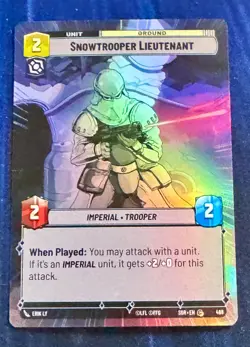 Star Wars Unlimited Spark Rebellion Snowtrooper Lieutenant HYPERSPACE FOIL Card - Image 1