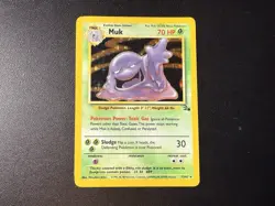 Pokemon TCG Muk Holo Rare Card 13/62 Fossil 1999 WOTC MP Condition - Image 1