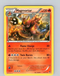 Pokemon TCG Magmortar XY Furious Fists 11/111 Regular Rare Card Played MP - Image 1