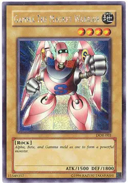 Yu-Gi-Oh Card - DOR-003 - GAMMA the MAGNET WARRIOR (secret rare holo) - NM/Mint - Image 1