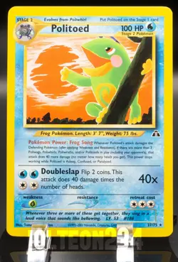Pokemon TCG Card - Politoed 27/75 Neo Discovery Rare Vintage - Image 1