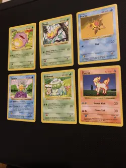 WOTC Pokemon Vintage Base Set Shadowless 6 Card Lot - Image 1