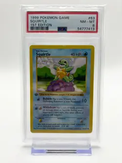 Squirtle Shadowless 1st edition PSA Grade 8. 1999 Pokemon Card - Image 1