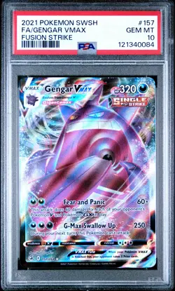 2021 POKEMON SWORD & SHIELD FUSION STRIKE #157 FULL ART/GENGAR VMAX PSA 10 - Image 1