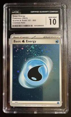 2023 POKEMON SCARLET & VIOLET 151 - COSMOS HOLO WATER ENERGY CGC 10 GEM MINT - Image 1