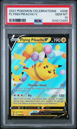 2021 POKEMON CELEBRATIONS #006 FLYING PIKACHU V PSA 10 - Image 1