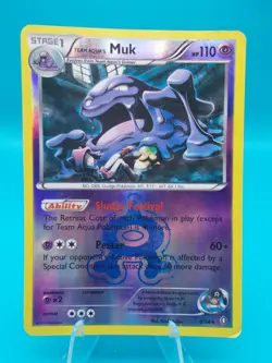 Team Aqua's Muk 8/34 Double Crisis Pokemon TCG Reverse Holo Moderately Played - Image 1