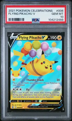 2021 POKEMON CELEBRATIONS #006 FLYING PIKACHU V PSA 10 - Image 1