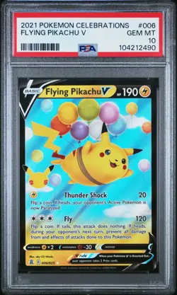 2021 POKEMON CELEBRATIONS #006 FLYING PIKACHU V PSA 10 - Image 1