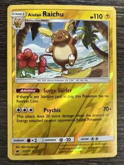 Alolan Raichu - 31/111 - Holo Rare - Reverse Holo Crimson Invasion Pokemon TCG - Image 1