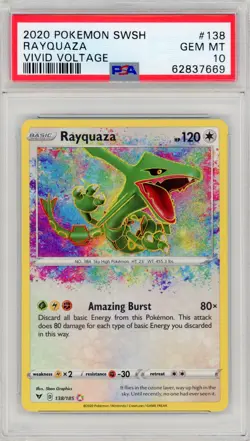 Pokemon TCG Rayquaza Vivid Voltage 138/185 Amazing Rare PSA 10 GEM MINT - Image 1