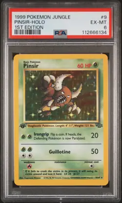 1999 POKEMON JUNGLE 1ST ED #9 PINSIR-HOLO PSA 6 - Image 1