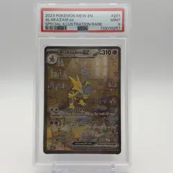 2023 POKEMON MEW EN-151 SPECIAL ILLUSTRATION RARE #201 ALAKAZAM EX PSA 9 - Image 1
