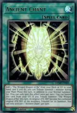 Yugioh! LP Ancient Chant - MZMI-EN069 - Ultra Rare - 1st Edition Lightly Played, - Image 1