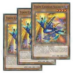 Yugioh - Toon Cannon Soldier x 3 - 1st Edition LP - Plus Free Holographic Card - Image 1