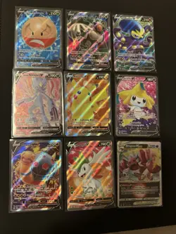 Lot Of 9 Pokemon Cards - Pikachu V, Shaymin V, Jirachi V And More! - Image 1
