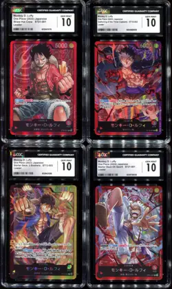 One Piece Monkey D Luffy Leader Japanese CGC 10 Mint! 4 x Graded Card Bundle/Lot - Image 1