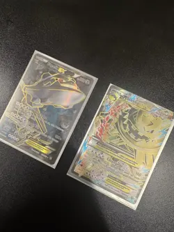 Steelix EX and MEGA Steelix Ex Full Art Holo EXCELLENT Condition Pokemon Cards - Image 1