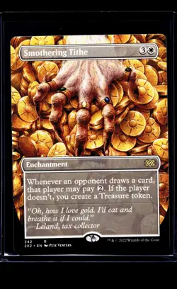 MTG Magic The Gathering 2X2 Double Masters 2022 Borderless #342 Smothering Tithe - Image 1