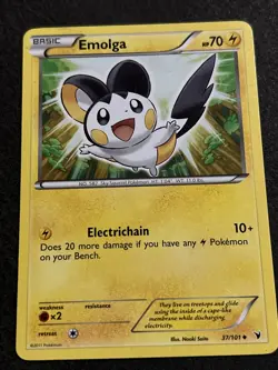 Pokemon TCG Emolga Noble Victories 37/101 Regular Uncommon LP - Image 1