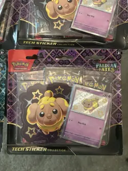 LOT OF 9 Pokemon Paldean Fates Tech Sticker Collection 3 Pack blister NEW SEALED - Image 2