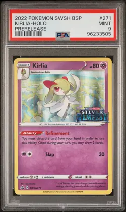 2022 POKEMON SWSH BLACK STAR PROMO PRERELEASE #271 KIRLIA-HOLO PSA 9 - Image 1