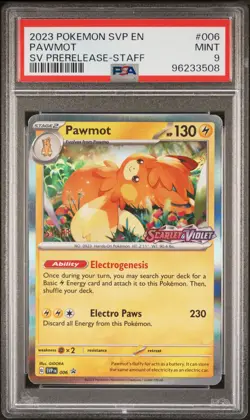 2023 POKEMON SVP EN-SV BLACK STAR PROMO #006 PAWMOT PSA 9 - Image 1
