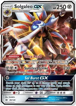 Pokemon TCG Solgaleo GX Full Art 89/149 Sun & Moon Ultra Rare Holo NM 2017 - Image 1