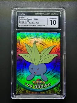 topps Pokemon TV Animation Edition Series 1 Rainbow Foil #42 Oddish CGC 10 - Image 1