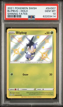 2021 POKEMON SWORD & SHIELD SHINING FATES #SV007 BLIPBUG-HOLO PSA 10 - Image 1
