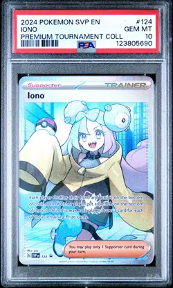 2024 POKEMON SVP EN-SV BLACK STAR PROMO IONO PREM TOURNAMENT COLL IONO PSA 10 - Image 1