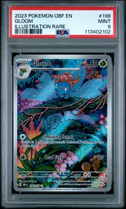2023 POKEMON OBF EN-OBSIDIAN FLAMES ILLUSTRATION RARE #198 GLOOM PSA 9 - Image 1