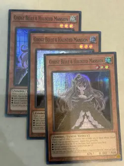 YUGIOH-3x- Ghost Belle & Haunted Mansion - RA01-EN011 - Super Rare - (PLAYSET) - Image 1