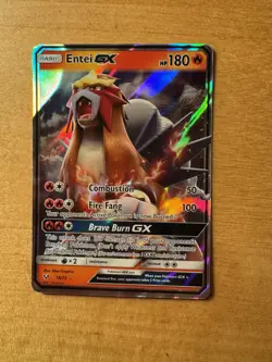 Pokemon TCG Entei GX Holo Ultra Rare Card 10/73 Shining Legends - Image 1