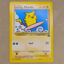 Surfing Pikachu Promo 28 Pokemon Trading Card LP Lightly Played - Image 1
