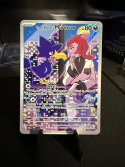 Pokemon TCG Destined Rivals Team Rockets Murkrow Card 200/182 IR MINT CONDITION - Image 1