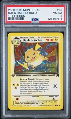 2000 POKEMON ROCKET 1ST ED #83 DARK RAICHU-HOLO PSA 4 - Image 1