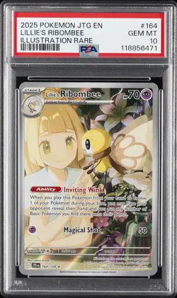 2025 POKEMON JTG EN-JOURNEY TOGETHER ILLUSTRATION RARE LILLIE'S RIBOMBEE PSA 10 - Image 1