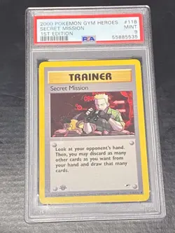 2000 POKEMON 1ST EDITION GYM HEROES SECRET MISSION #118 PSA 9 MINT. - Image 1