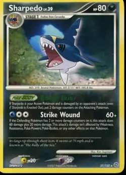 Pokemon TCG Sharpedo - 37/132 - Rare Diamond & Pearl: Secret Wonders Singles - Image 1