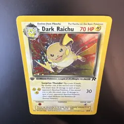 Pokemon- Team Rocket 83/82 SECRET RARE - 1st EDITION DARK RAICHU HOLO- NM - Image 5