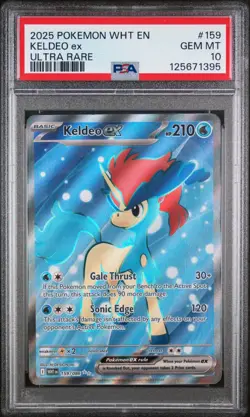 2025 POKEMON WHT EN-WHITE FLARE ULTRA RARE #159 KELDEO EX PSA 10 - Image 1