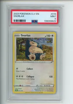 2023 Pokemon Classic Collection Snorlax 016/034 CLV English Holo PSA 9 (629) - Image 1