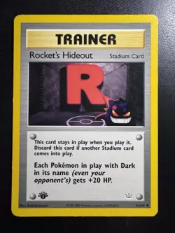 ROCKET’S HIDEOUT - 1st Edition Neo Revelation - 63/64 - Trainer Pokemon - Image 1
