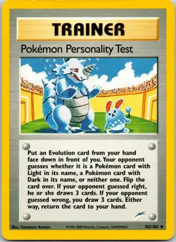 Pokemon Personality Test Uncommon Neo Destiny 102/105 LP - Image 1