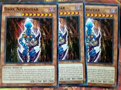 Yugioh Dark Necrofear X3 Common DPRP-EN040 1st Ed LP Playset - Image 1