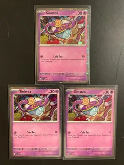 Sinistea - SVP062 - Pokemon Scarlet & Violet Promo Ultra Rare Holo 3 Card lot NM - Image 1